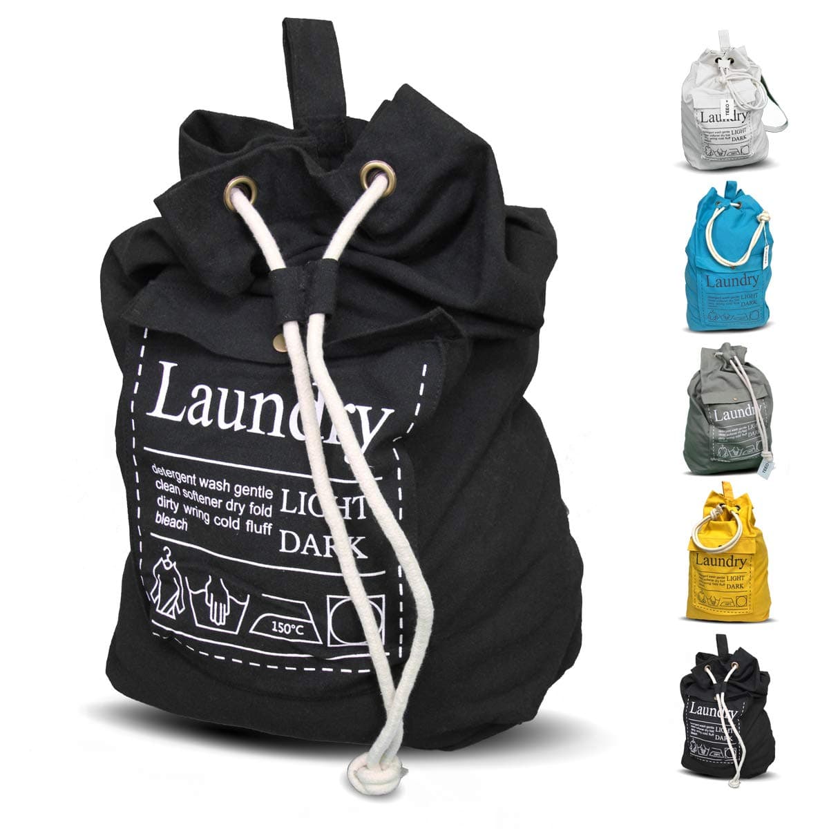 Large Laundry Bag, Cotton Canvas Backpack
