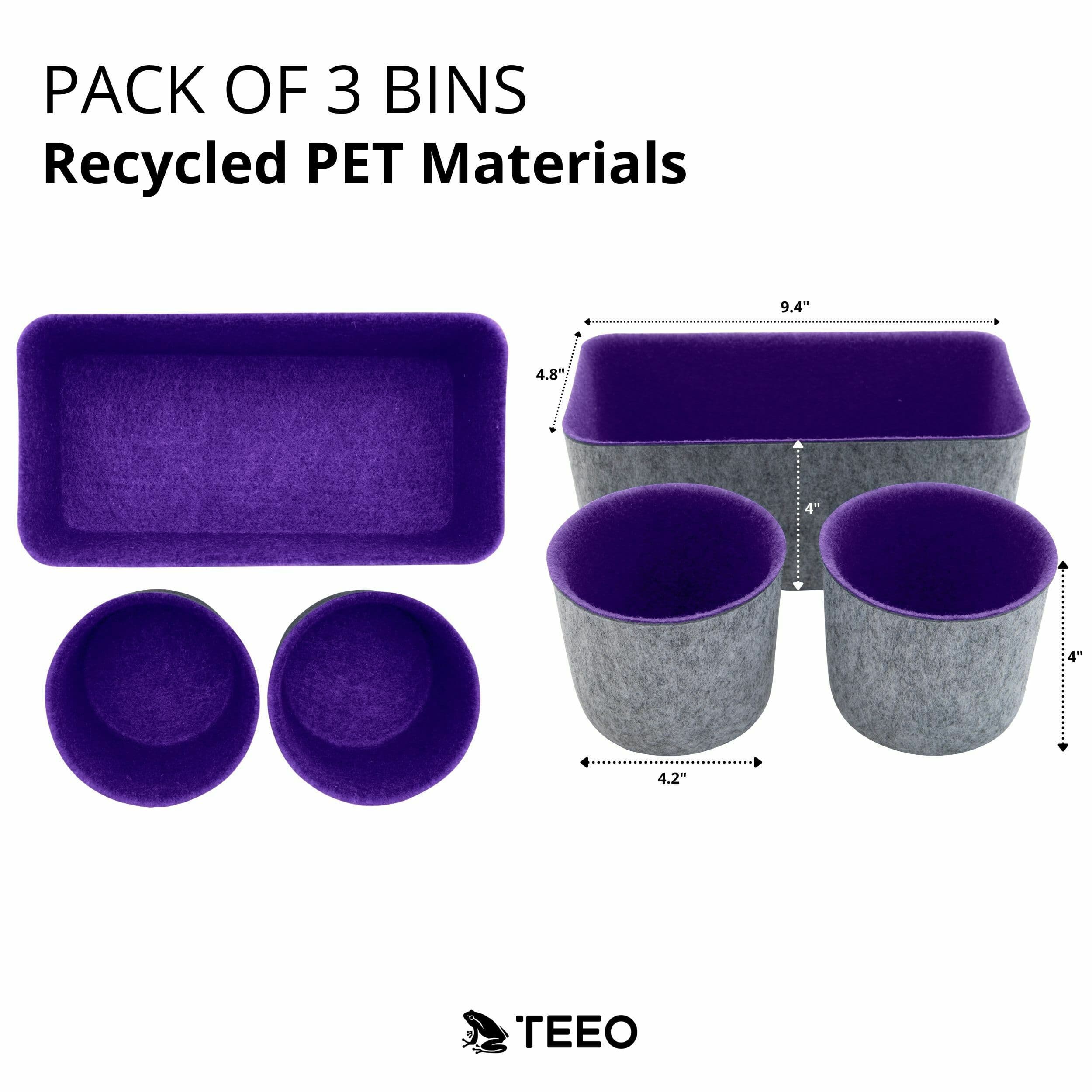 Felt Drawer Organizer Deep Bins, Pack of 3 alternate