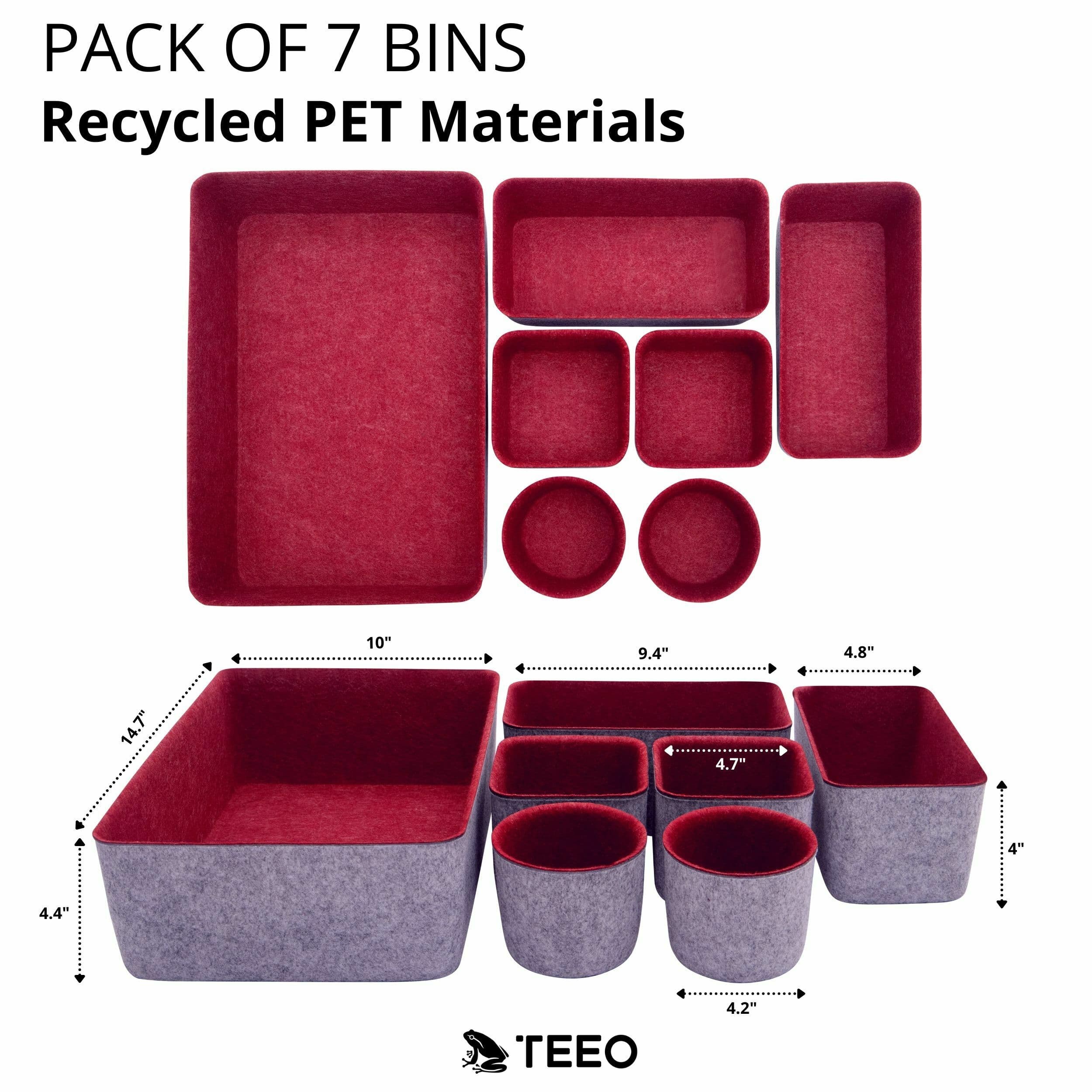 Felt Drawer Organizer Deep Bins, Pack of 7 alternate