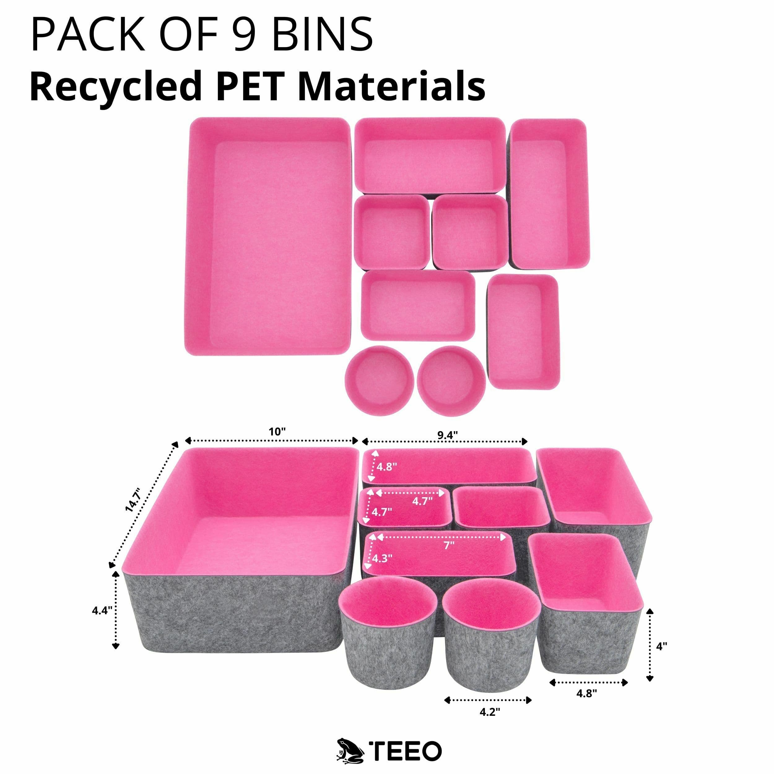 Felt Drawer Organizer Deep Bins, Pack of 9 alternate