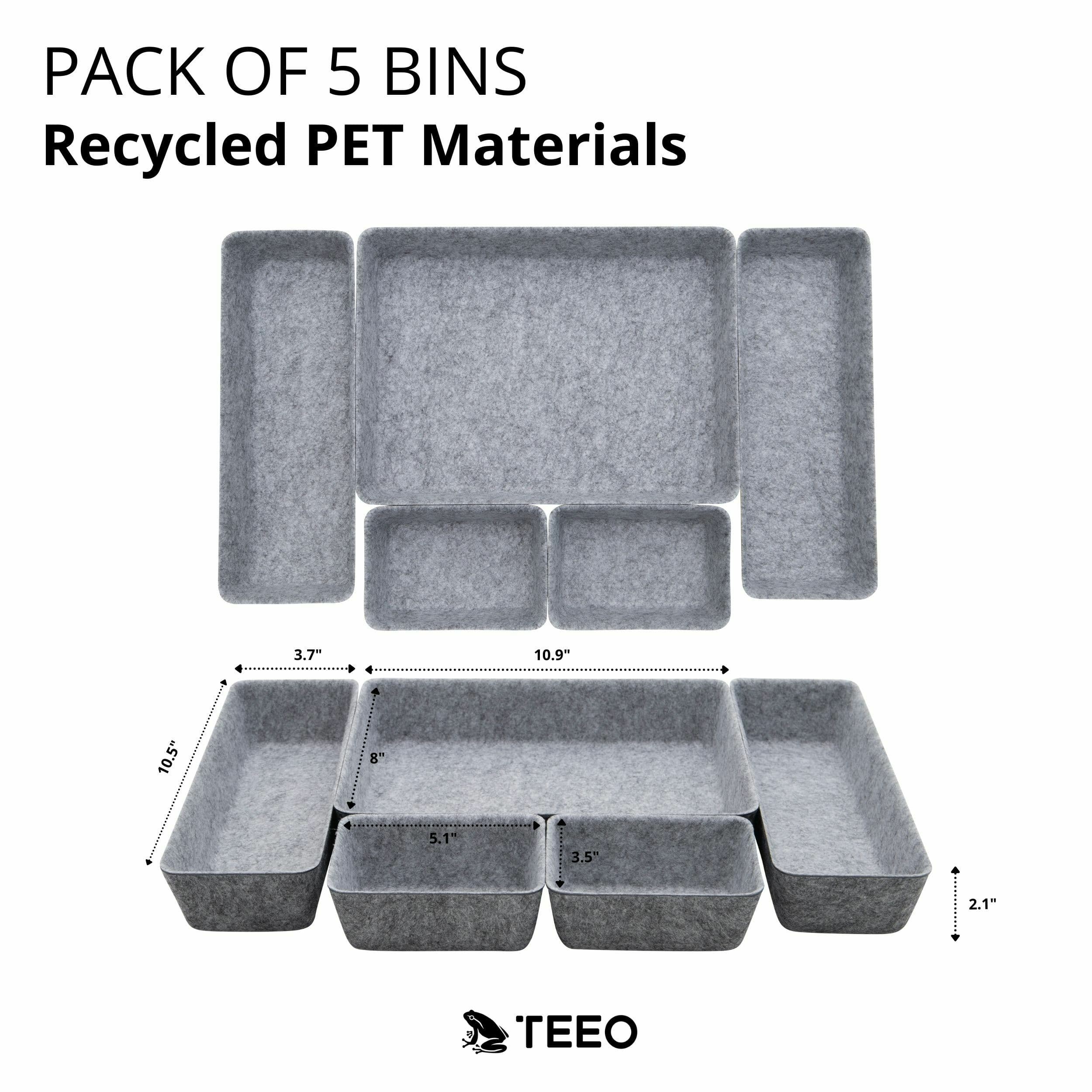 Felt Drawer Organizer Bins, Pack of 5 alternate