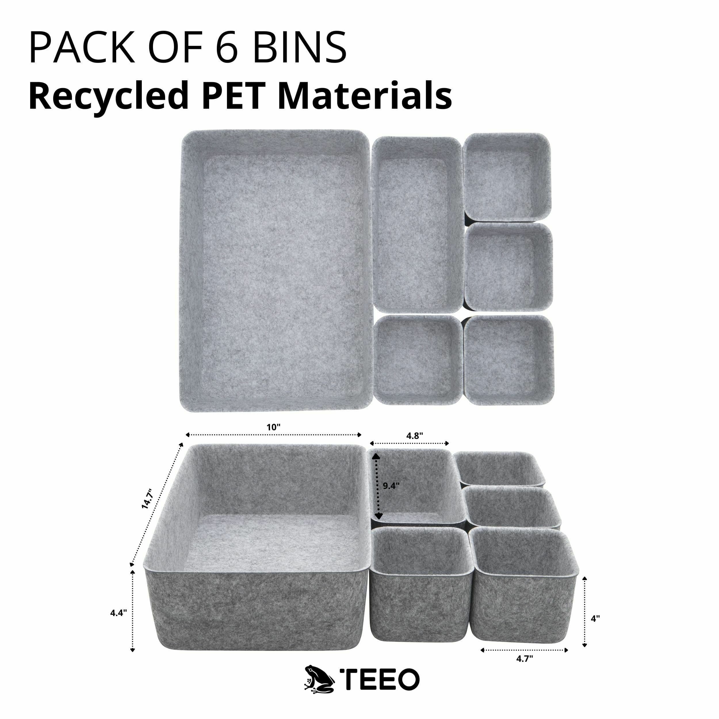 Felt Drawer Organizer Deep Bins, Pack of 6 alternate