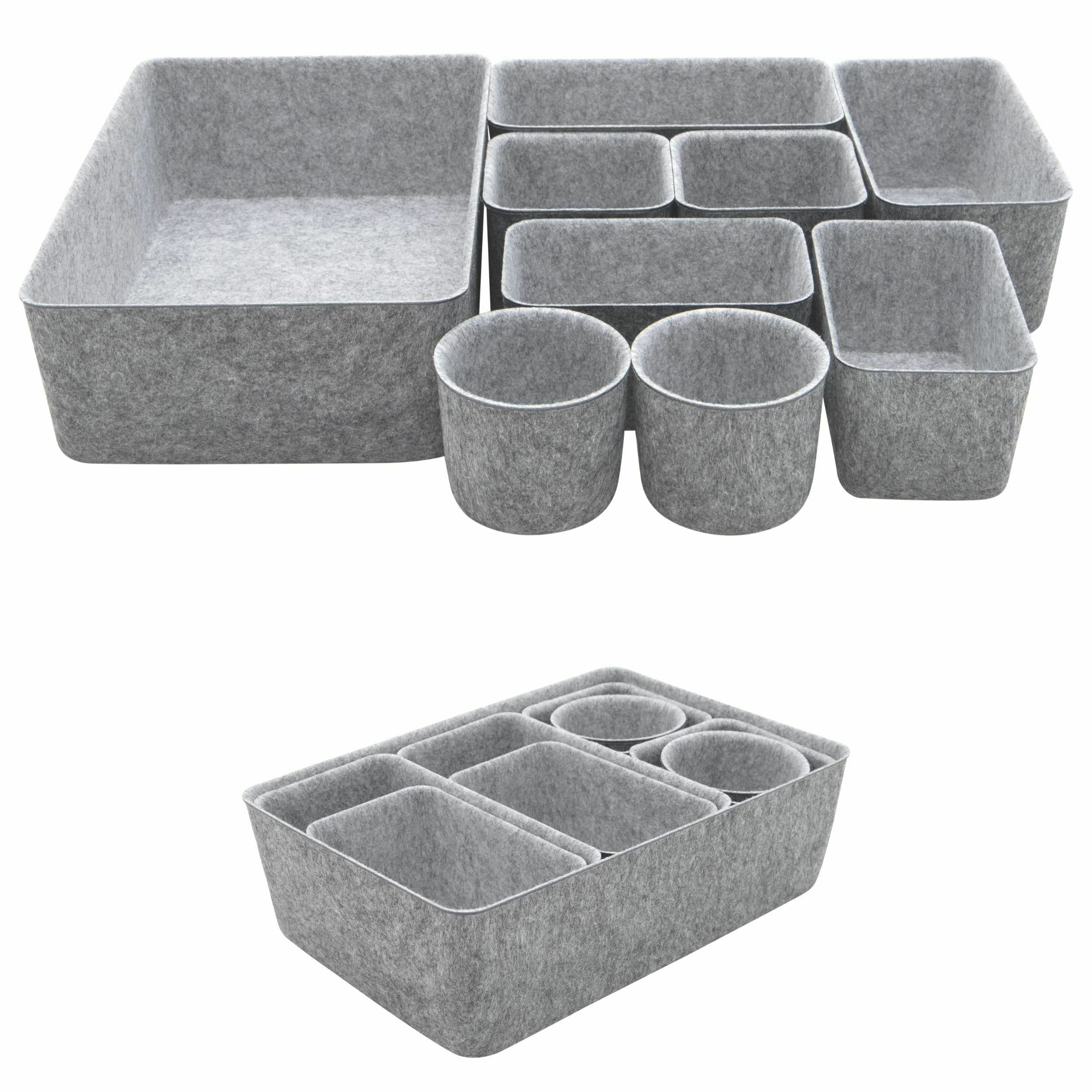 Felt Drawer Organizer Deep Bins, Pack of 9