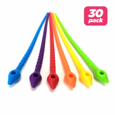 Reusable 7” Silicone Cable Twist Ties Organizer, Pack of 30